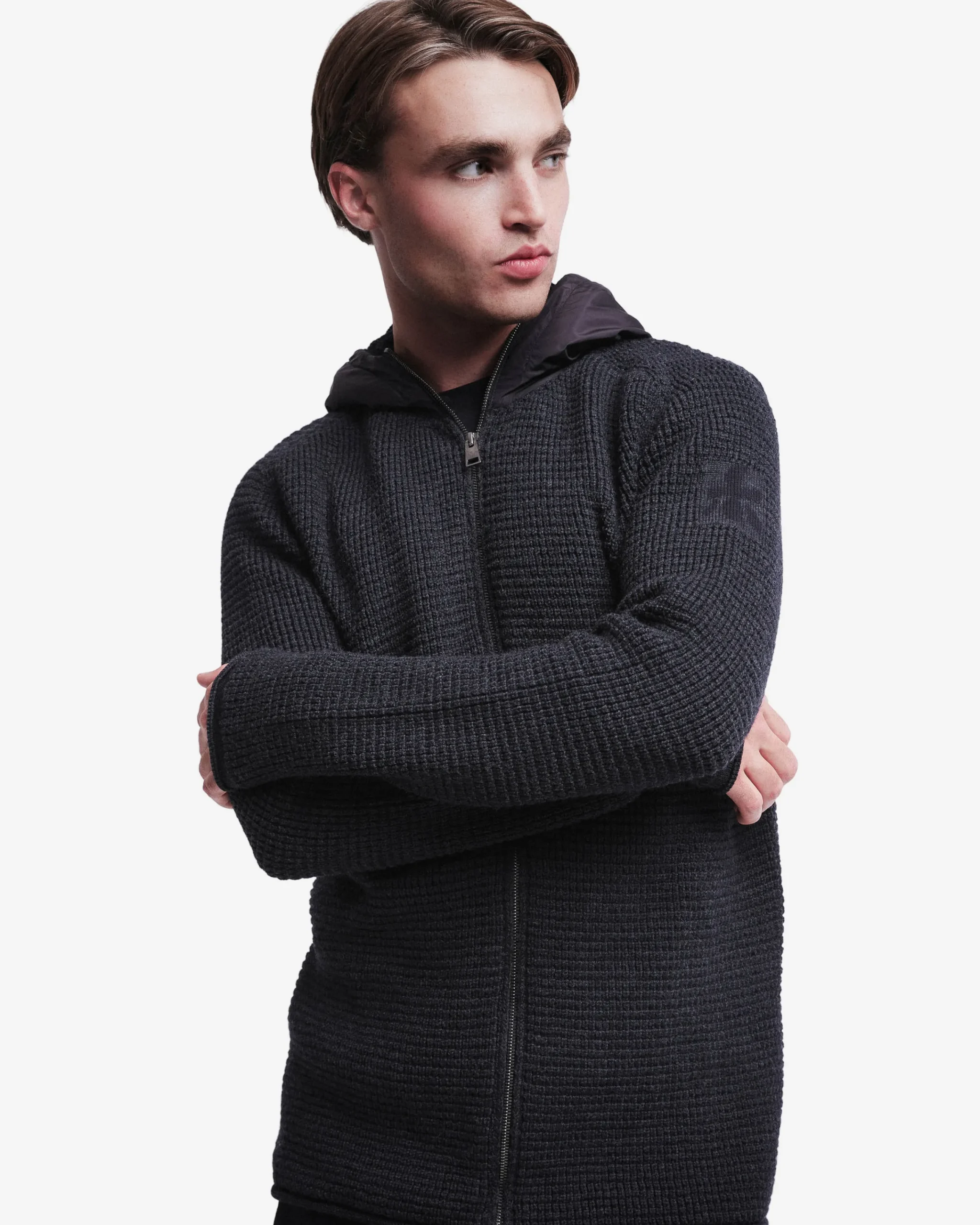 Uomo Premiata Cardigan con cappuccio in nylon
