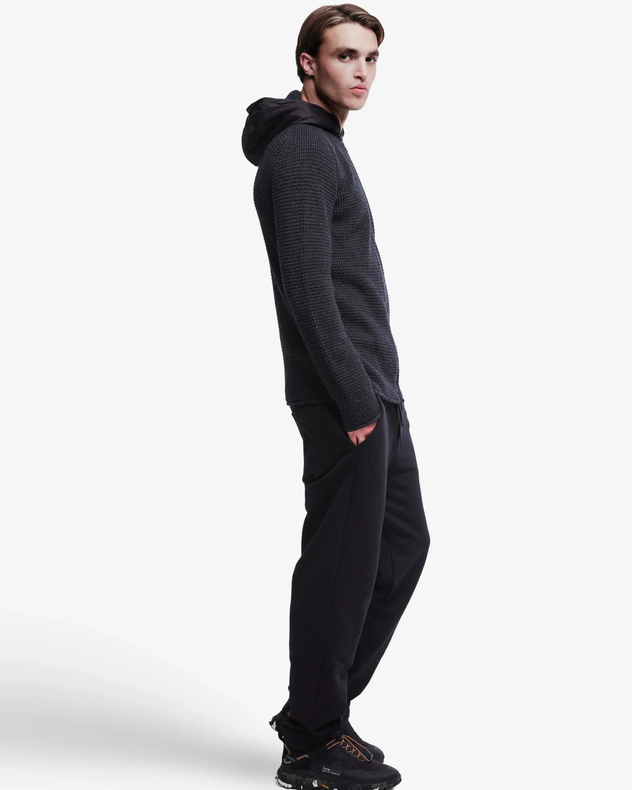 Uomo Premiata Cardigan con cappuccio in nylon