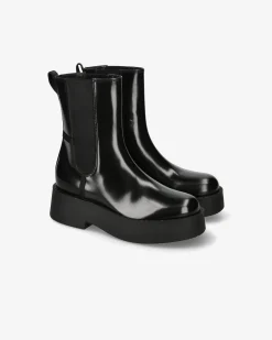 Donna Premiata Chelsea Luna in vitello lucido mousse nero