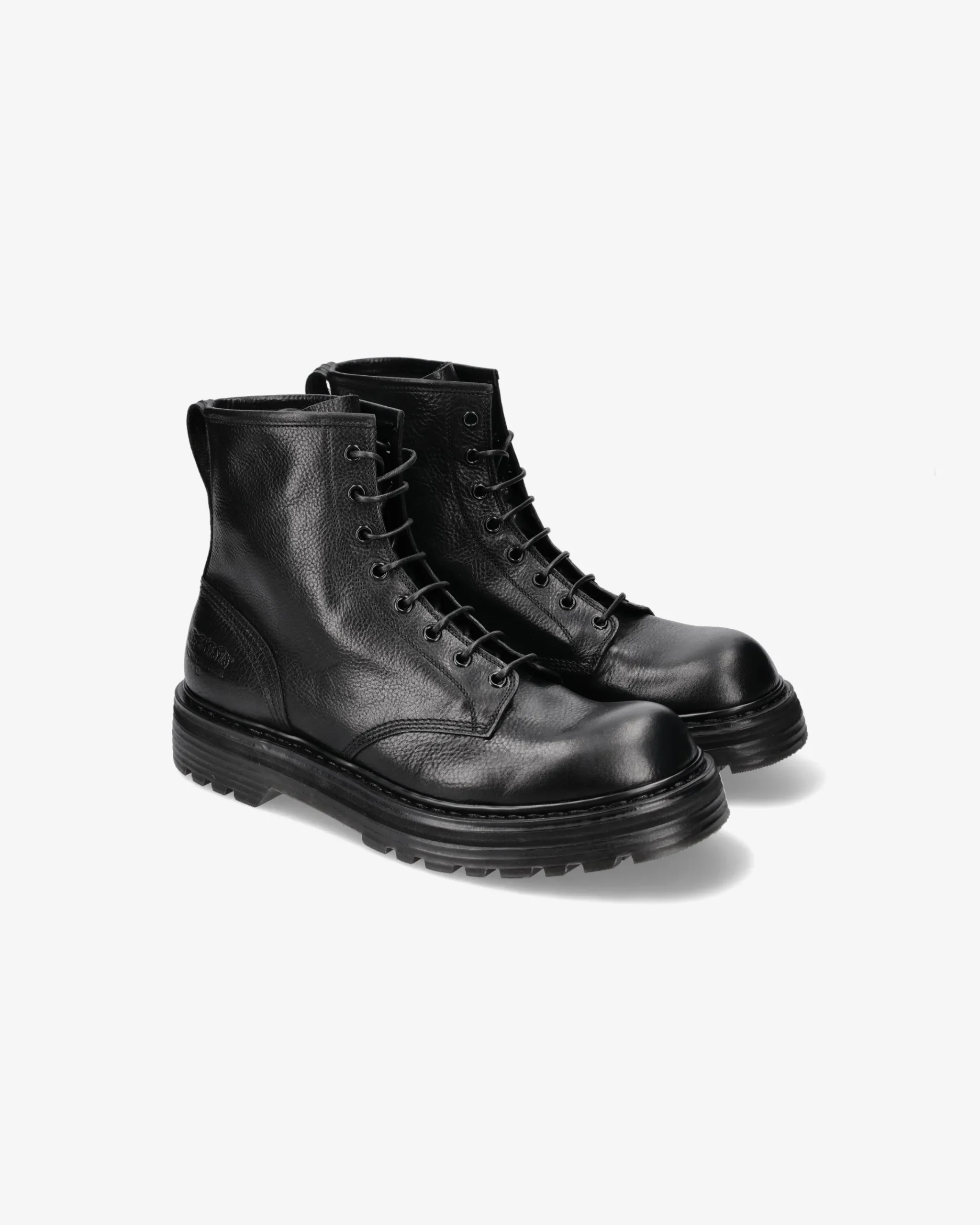 Uomo Premiata Combat boot in vitello volanato nero