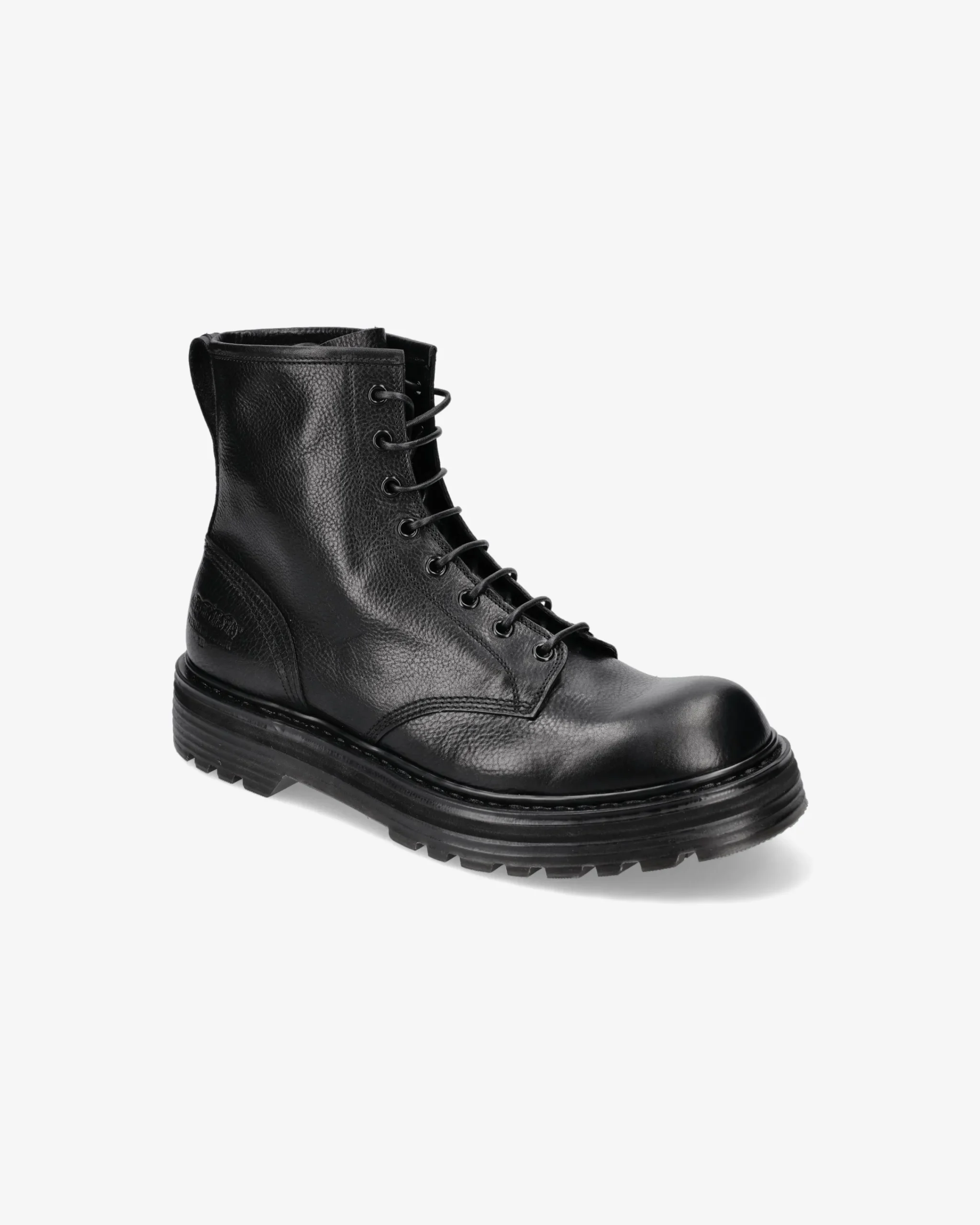 Uomo Premiata Combat boot in vitello volanato nero