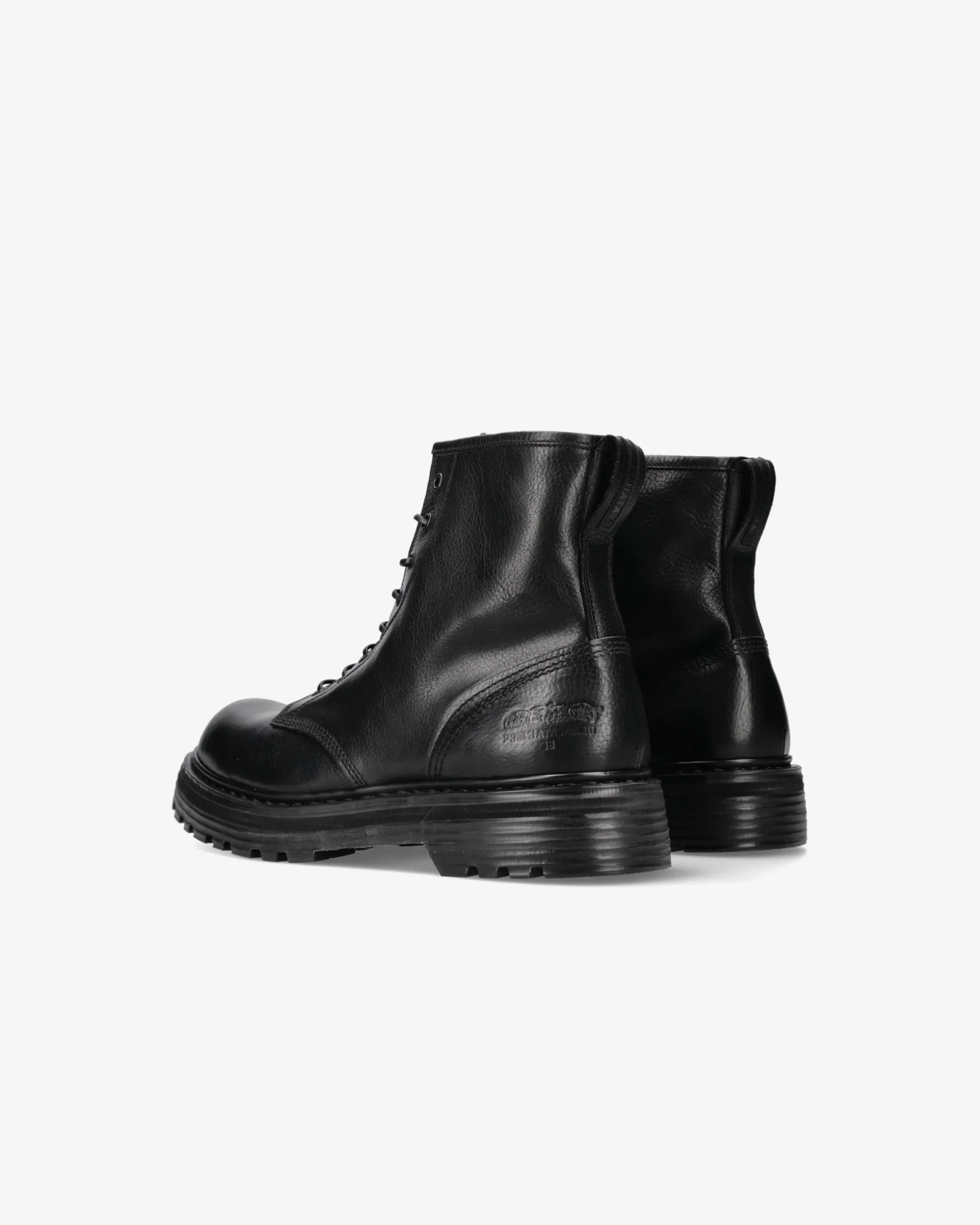 Uomo Premiata Combat boot in vitello volanato nero