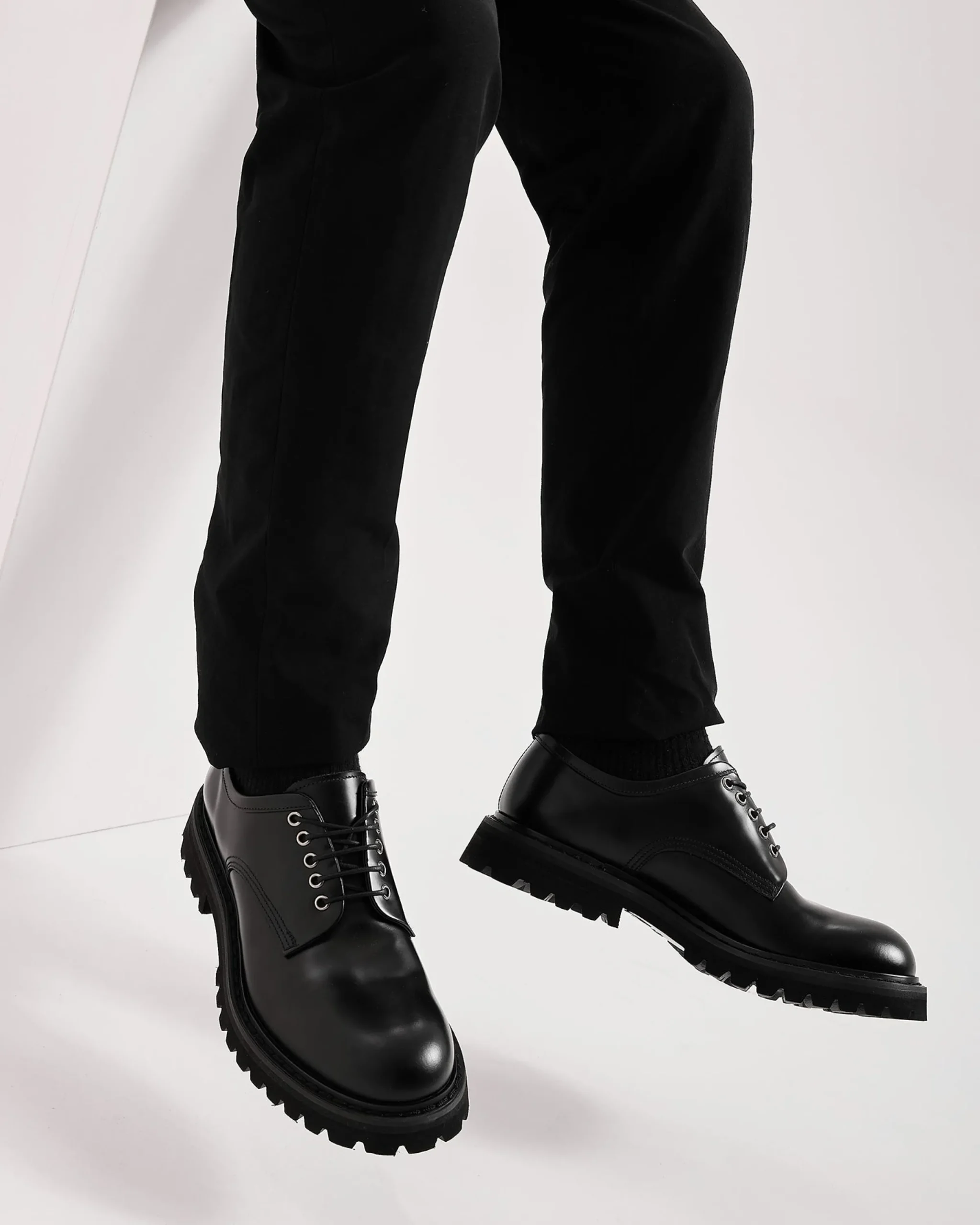 Uomo Premiata Derby in pelle spazzolata binder nero