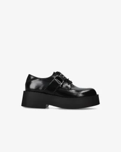 Donna Premiata Derby in vitello mousse nero