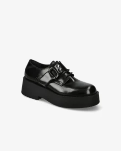 Donna Premiata Derby in vitello mousse nero