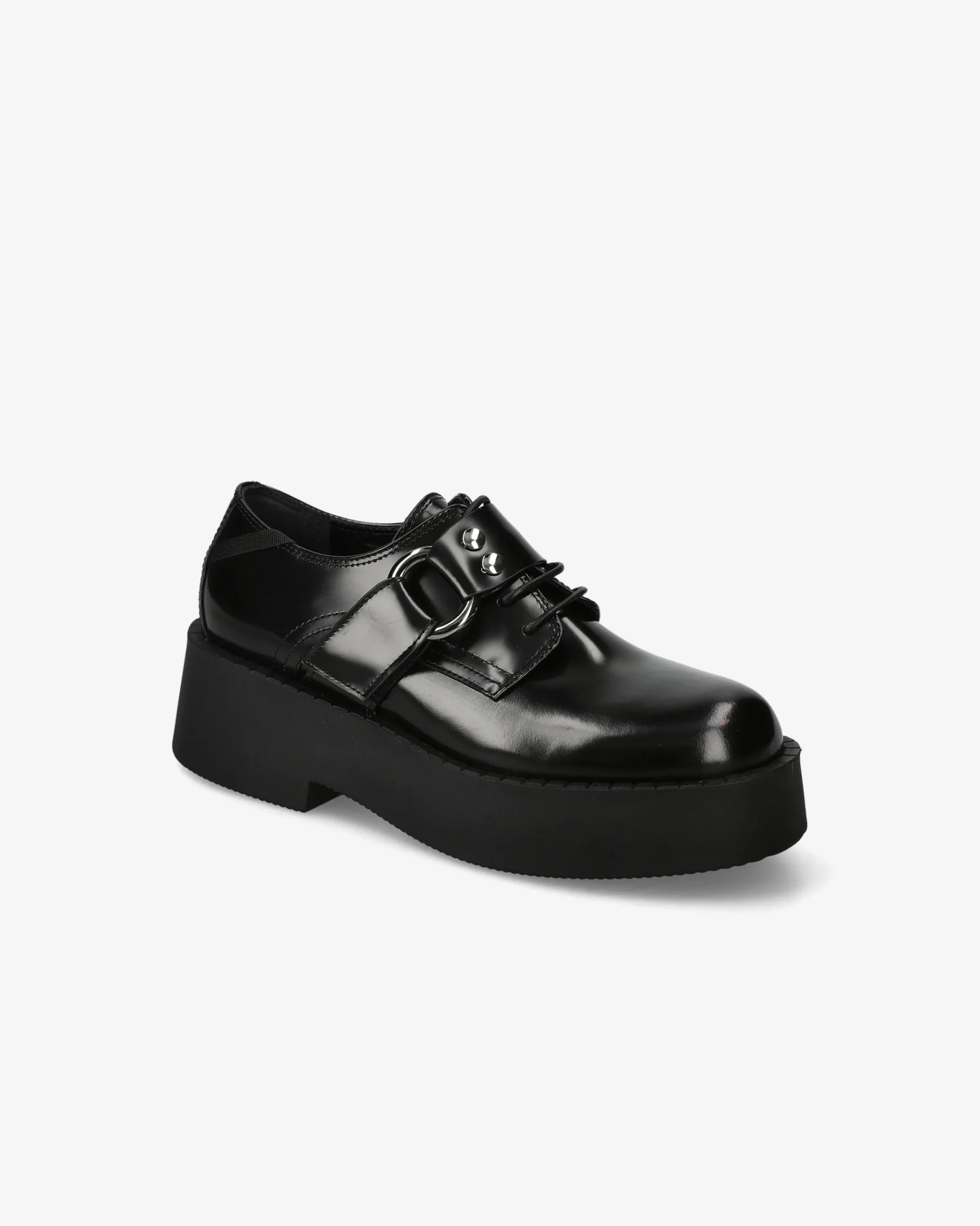 Donna Premiata Derby in vitello mousse nero