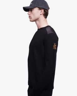 Uomo Premiata Maglia girocollo in lana con dettagli in nylon
