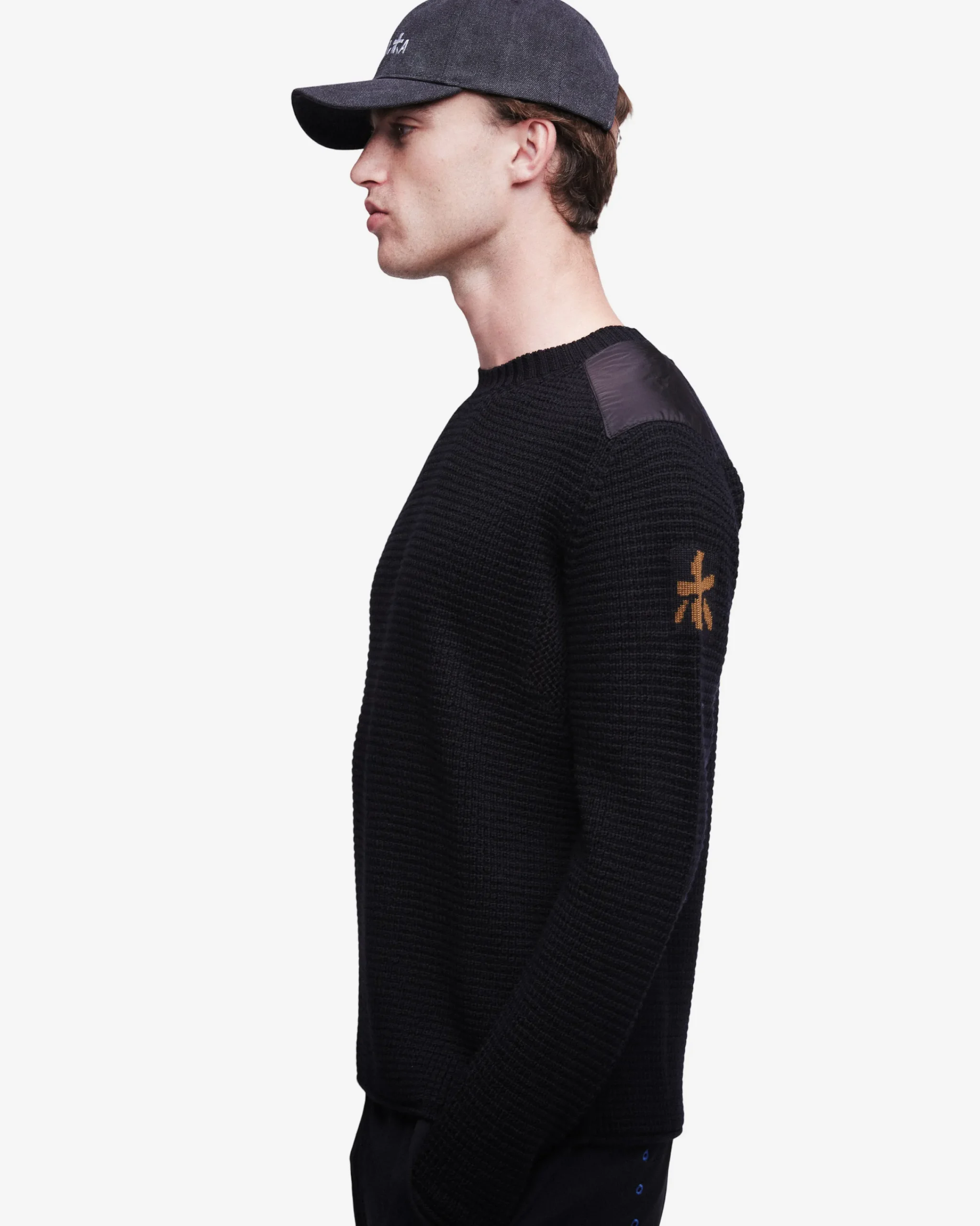 Uomo Premiata Maglia girocollo in lana con dettagli in nylon