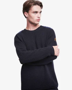 Uomo Premiata Maglia girocollo in lana con dettagli in nylon