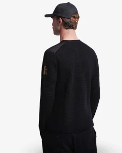 Uomo Premiata Maglia girocollo in lana con dettagli in nylon