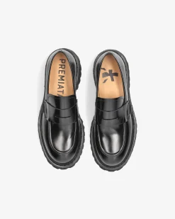 Uomo Premiata Mocassini Bridge in pelle spazzolata binder nero