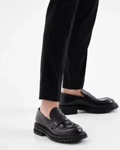 Uomo Premiata Mocassini Bridge in pelle spazzolata binder nero