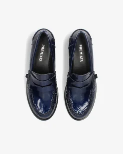 Donna Premiata Mocassini Siria in vernice glass navy