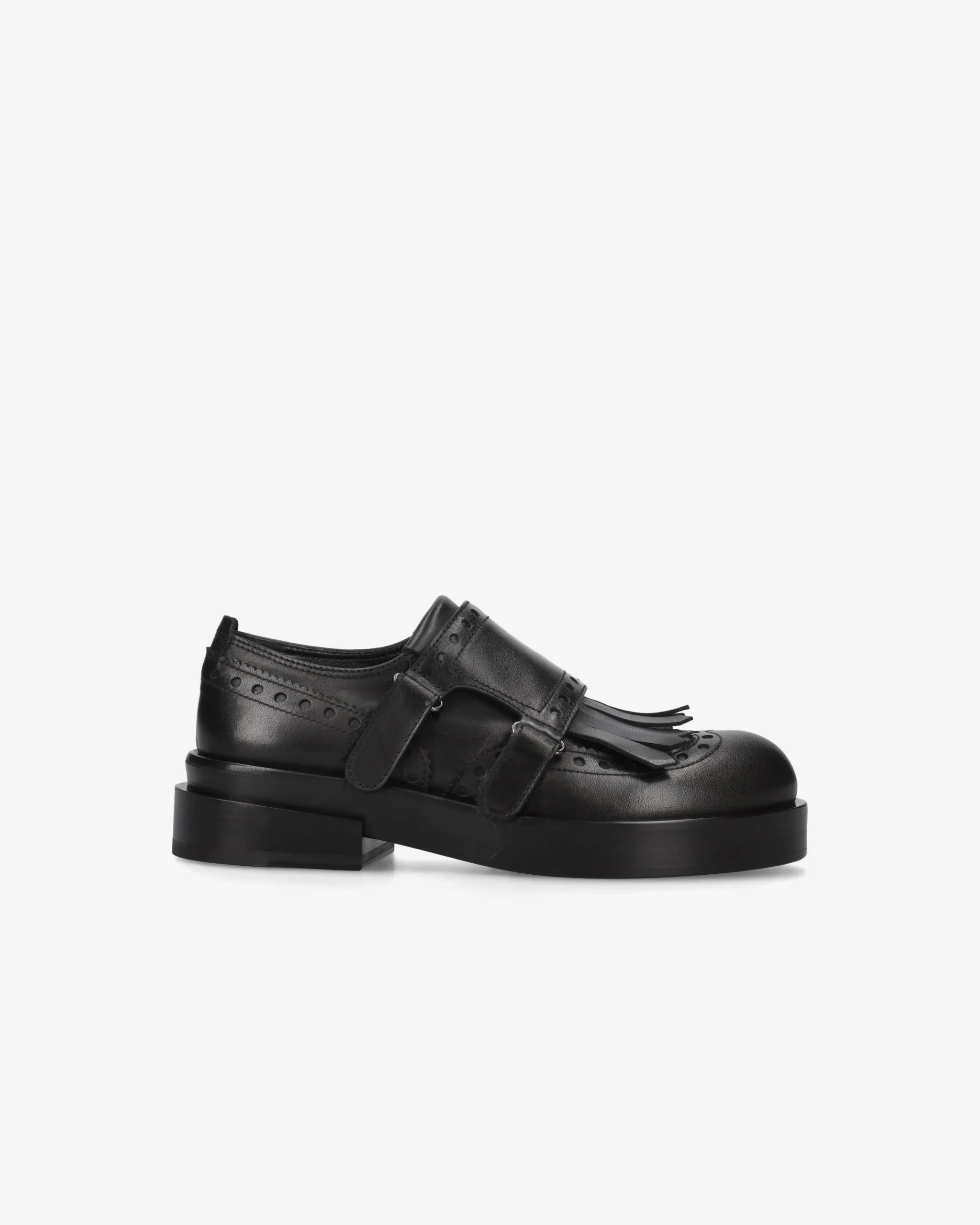 Donna Premiata Monk Brogue in pelle iseo nero