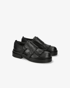 Donna Premiata Monk Brogue in pelle iseo nero