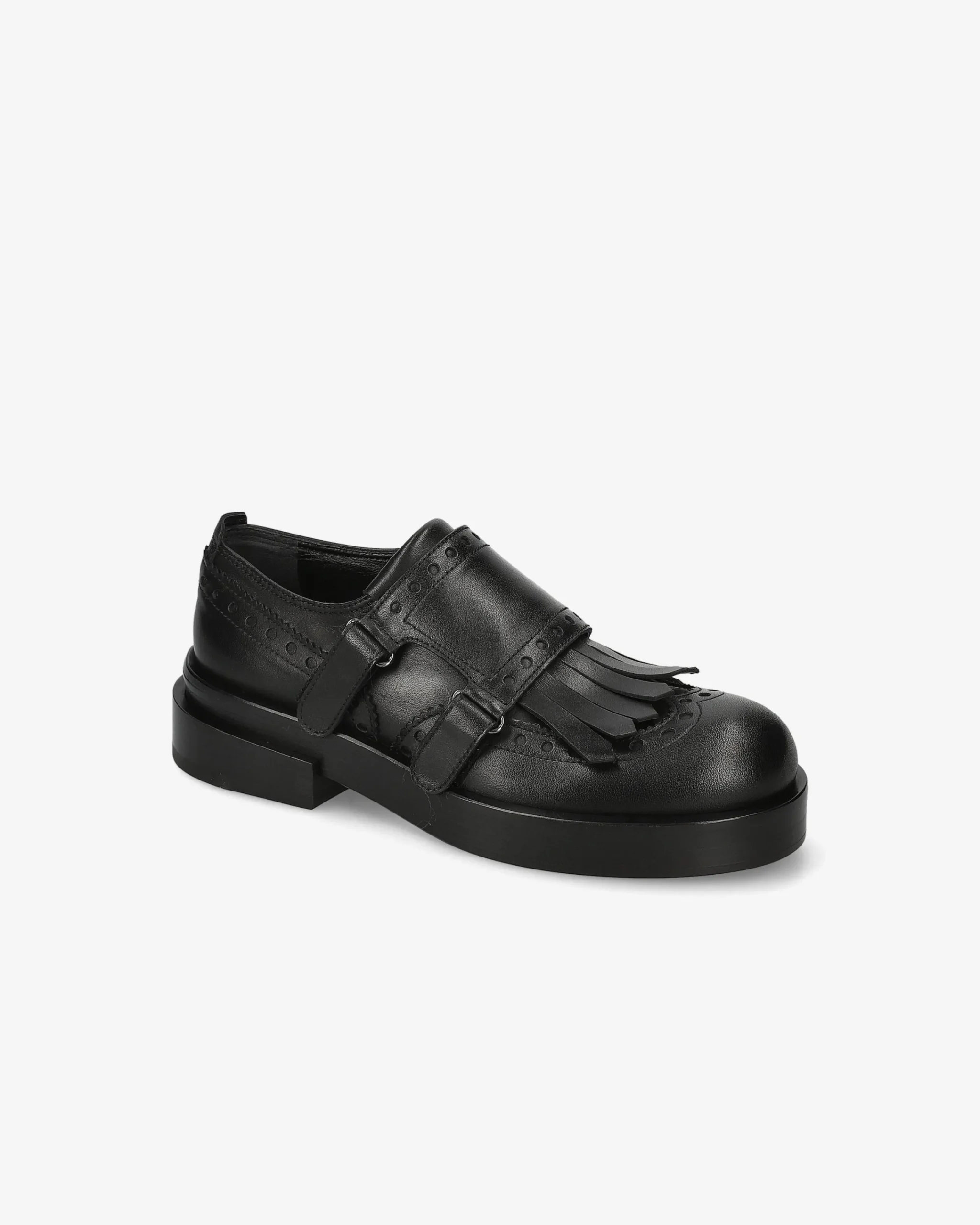 Donna Premiata Monk Brogue in pelle iseo nero