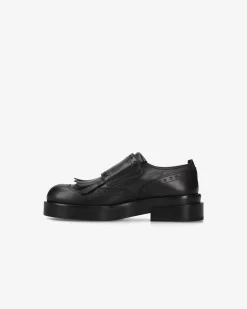 Donna Premiata Monk Brogue in pelle iseo nero