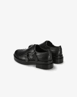 Donna Premiata Monk Brogue in pelle iseo nero