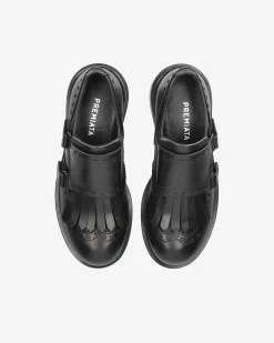 Donna Premiata Monk Brogue in pelle iseo nero