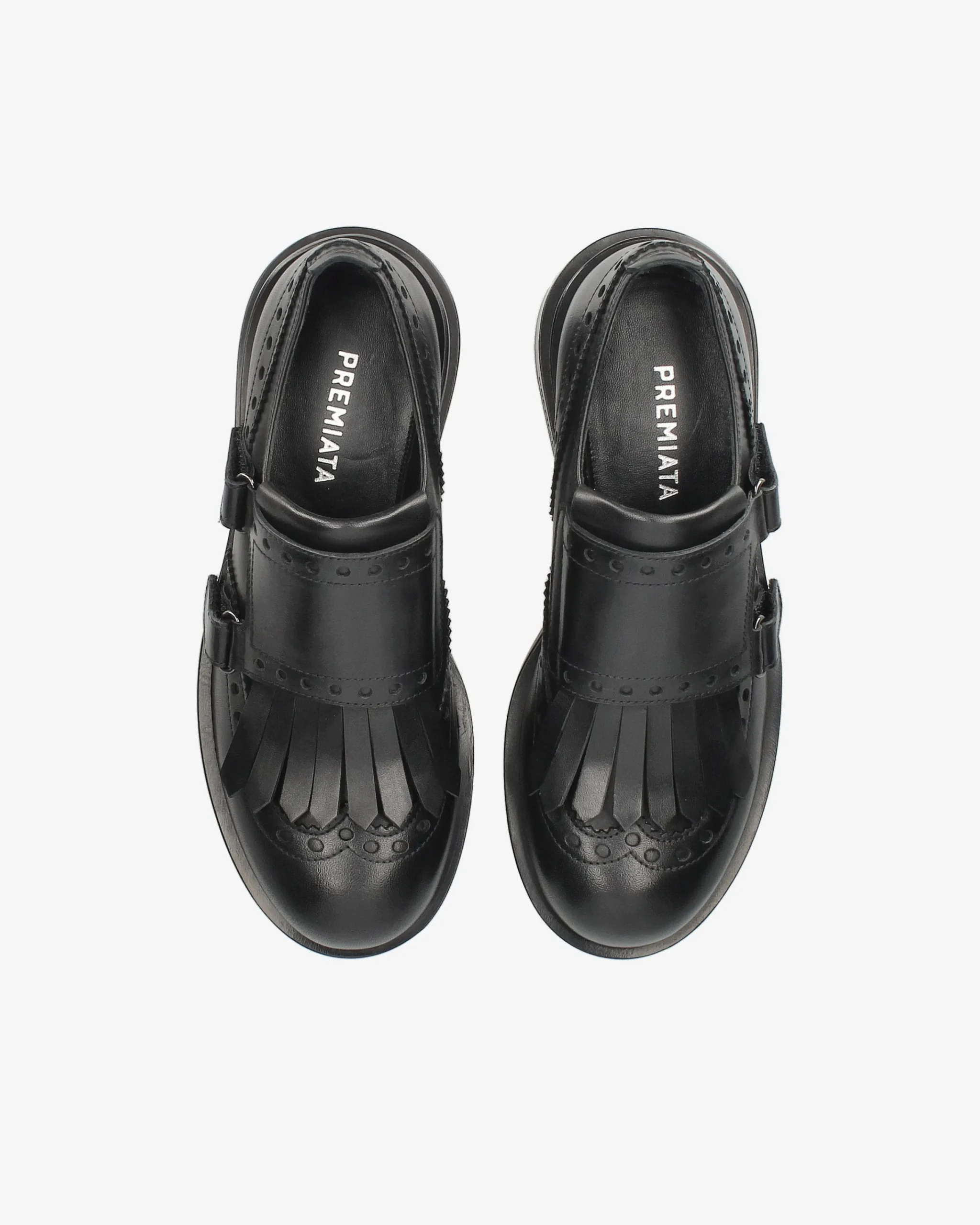 Donna Premiata Monk Brogue in pelle iseo nero