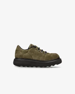 Uomo Premiata Scarpe Cal in suede rain oliva