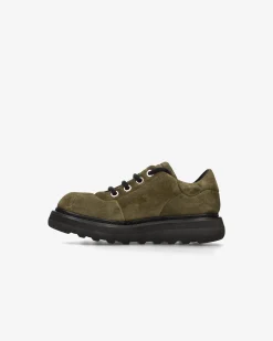 Uomo Premiata Scarpe Cal in suede rain oliva