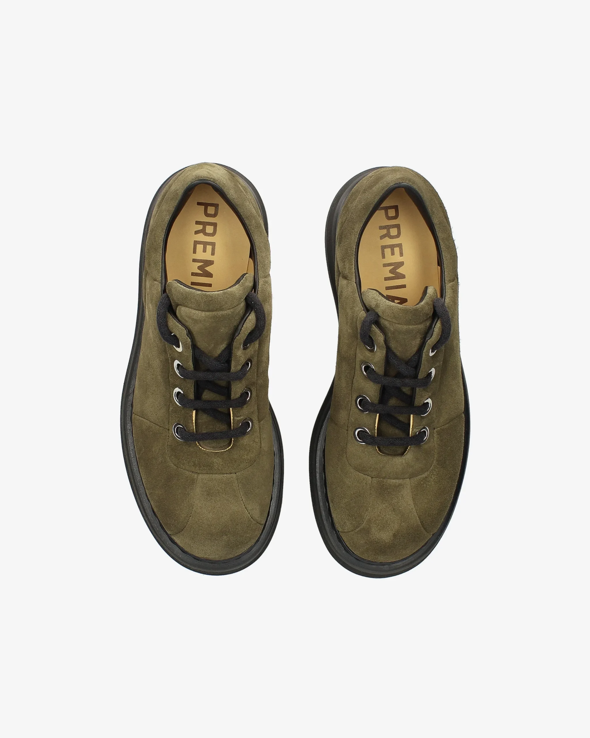 Uomo Premiata Scarpe Cal in suede rain oliva