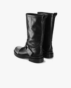 Donna Premiata Stivaletti Dany in vitello iron e nero