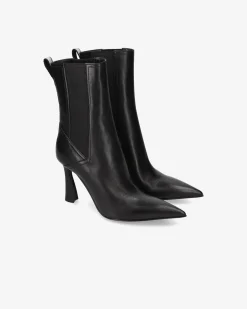 Donna Premiata Stivaletti in pelle con tacco alto nappa nero
