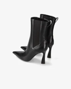 Donna Premiata Stivaletti in pelle con tacco alto nappa nero
